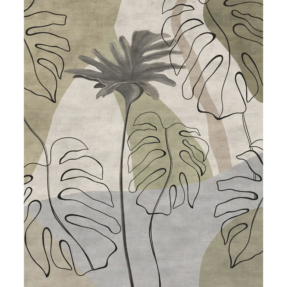 Organic Calm: "Aranya" Tropical Leaf Mural