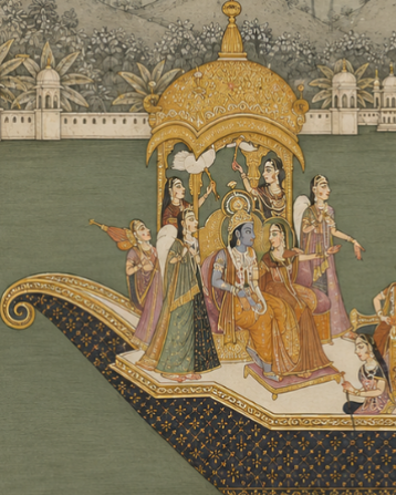 Handpainted – “Nauka Vihar on Yamuna”: Grand Jal Vihar Painting