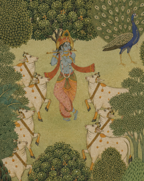Handpainted – “Vana Madhurya”: Forest Devotional Painting
