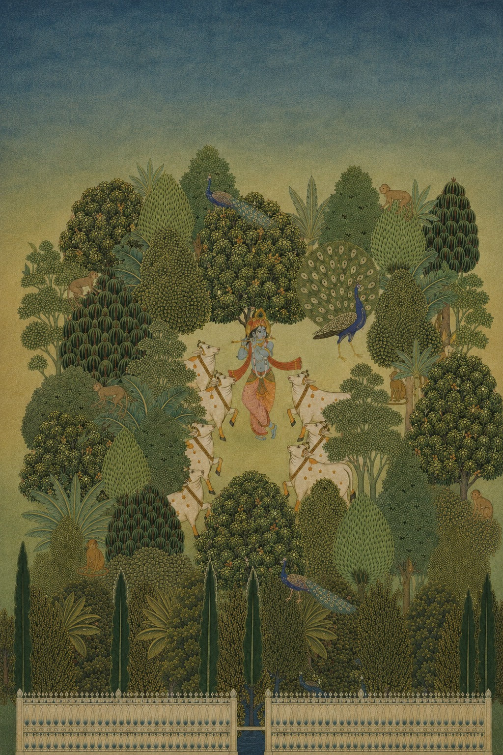 Pichwai – “Vana Madhurya”: Forest Devotional Painting