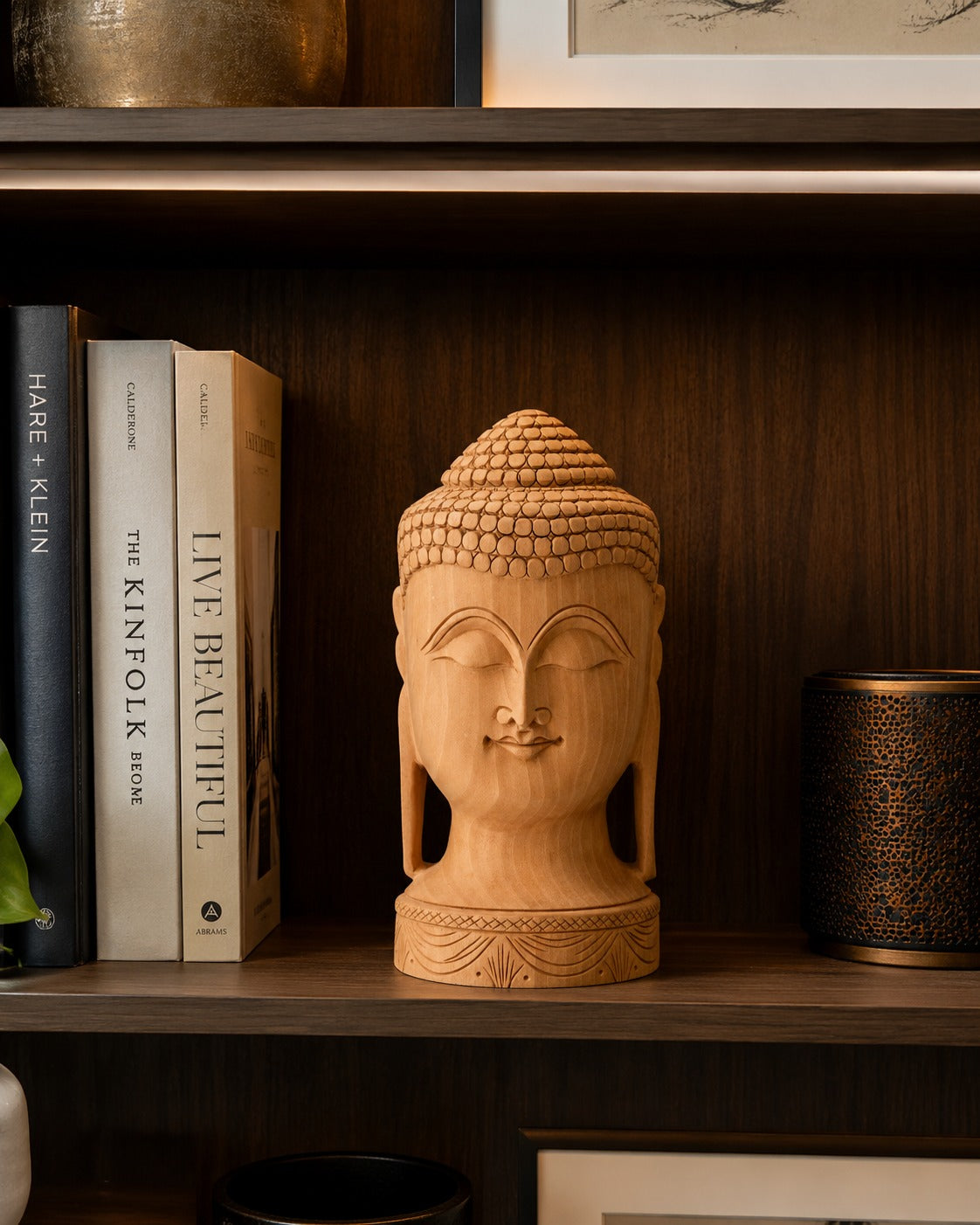Wooden Buddha Head