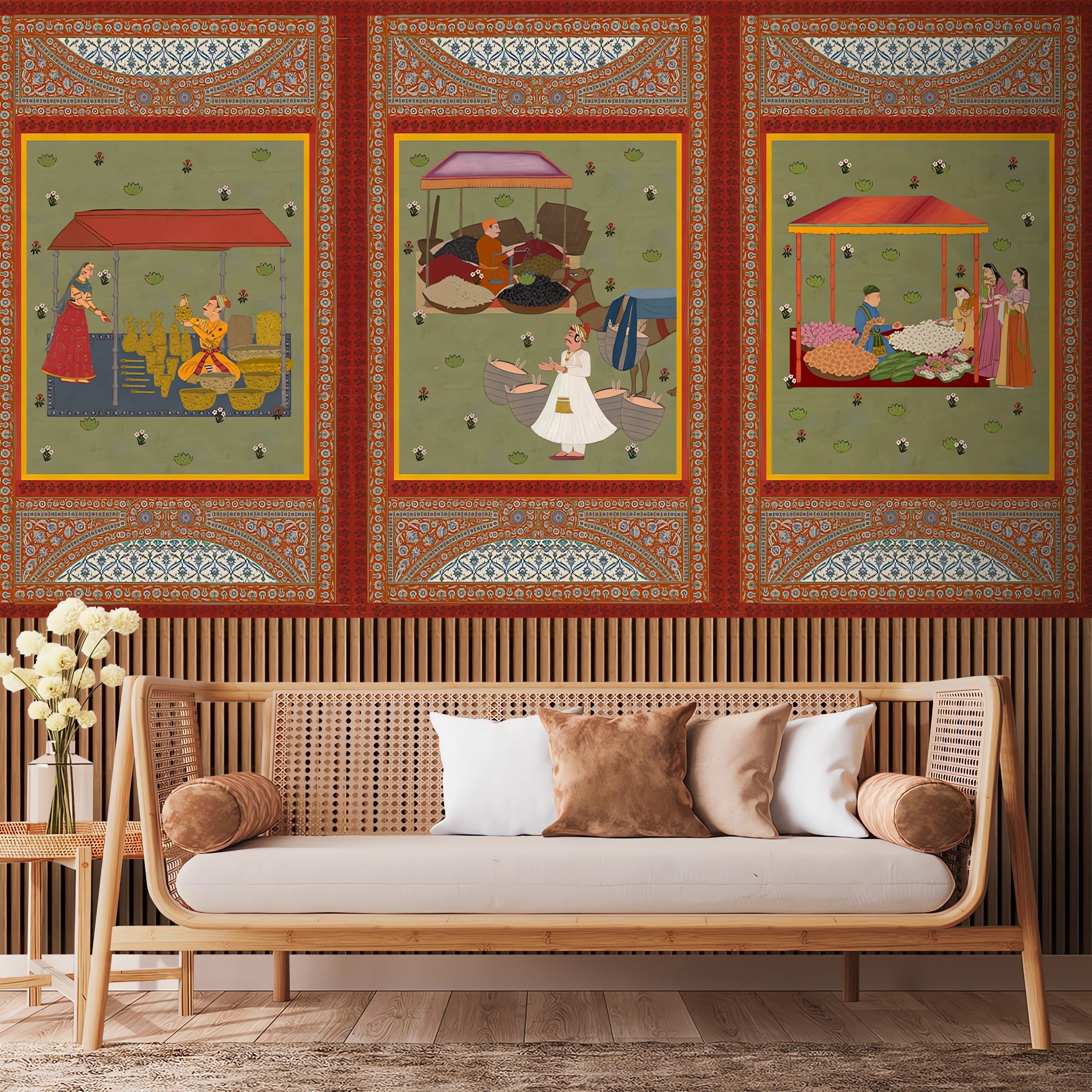 Bazaar Charm: "Meena Bazar" Wallpaper Mural