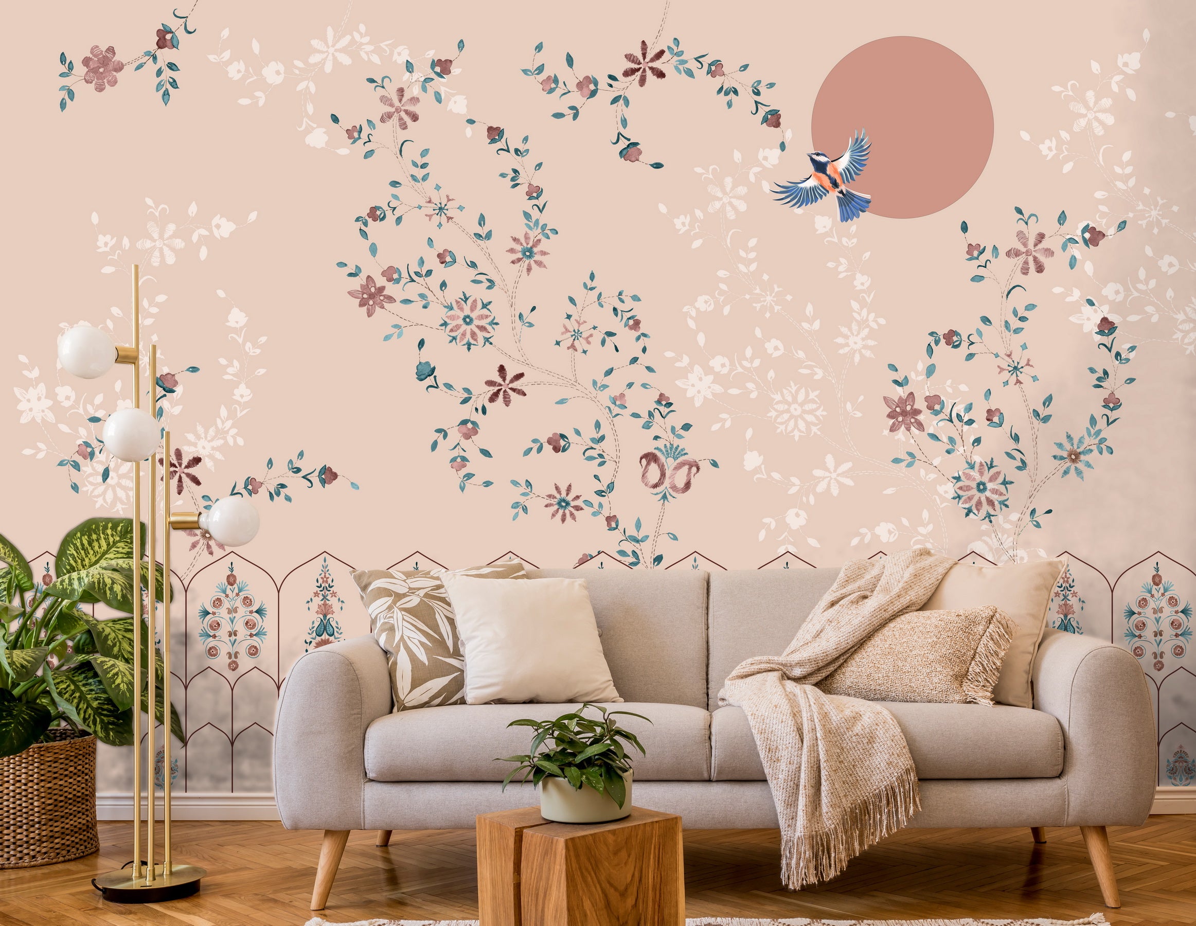 Blossom symphony wallpaper - Customized pink floral wallpaper by Brahm