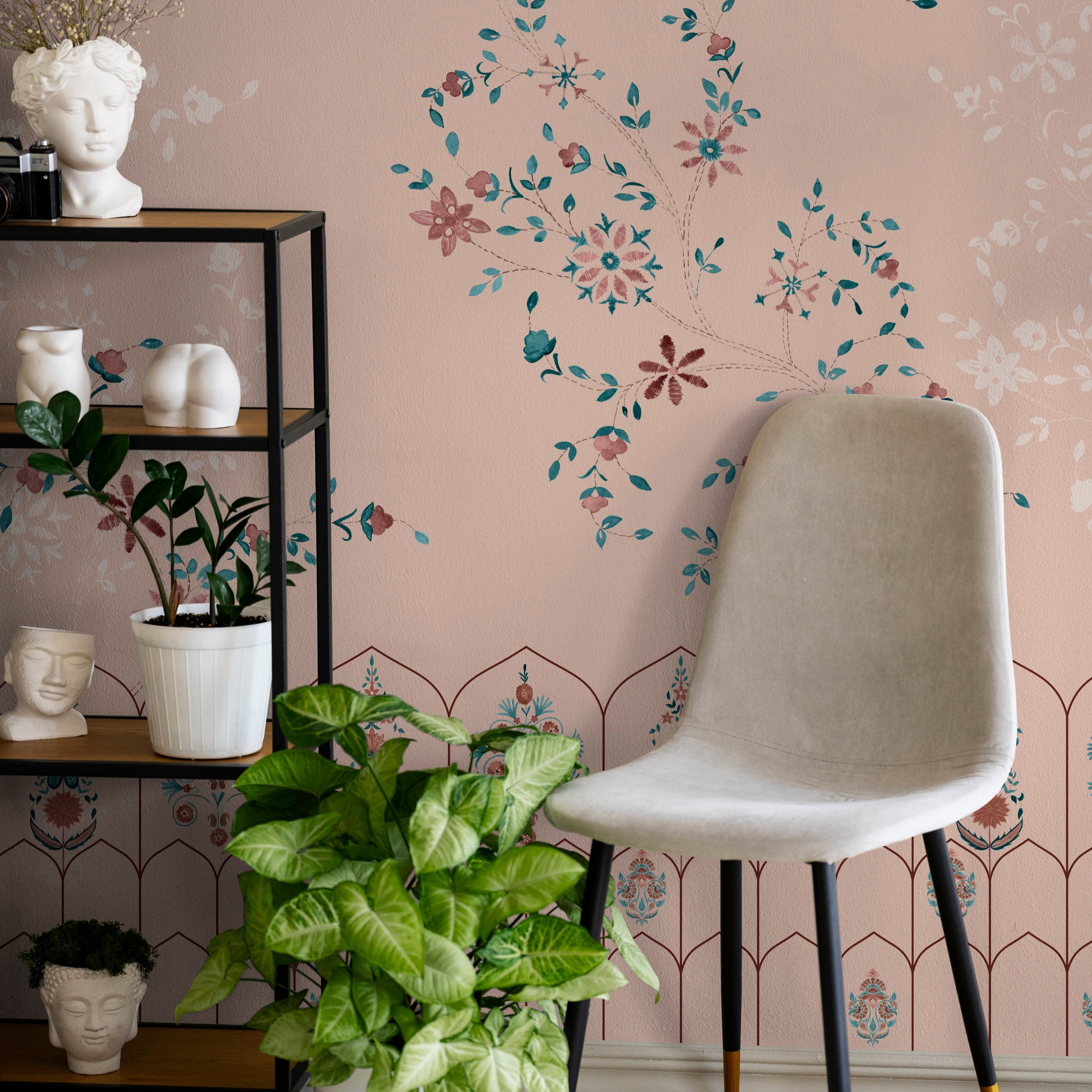 Blossom symphony wallpaper - Customized pink floral wallpaper