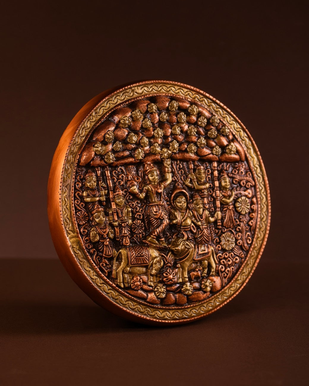 brass and copper decorative plate