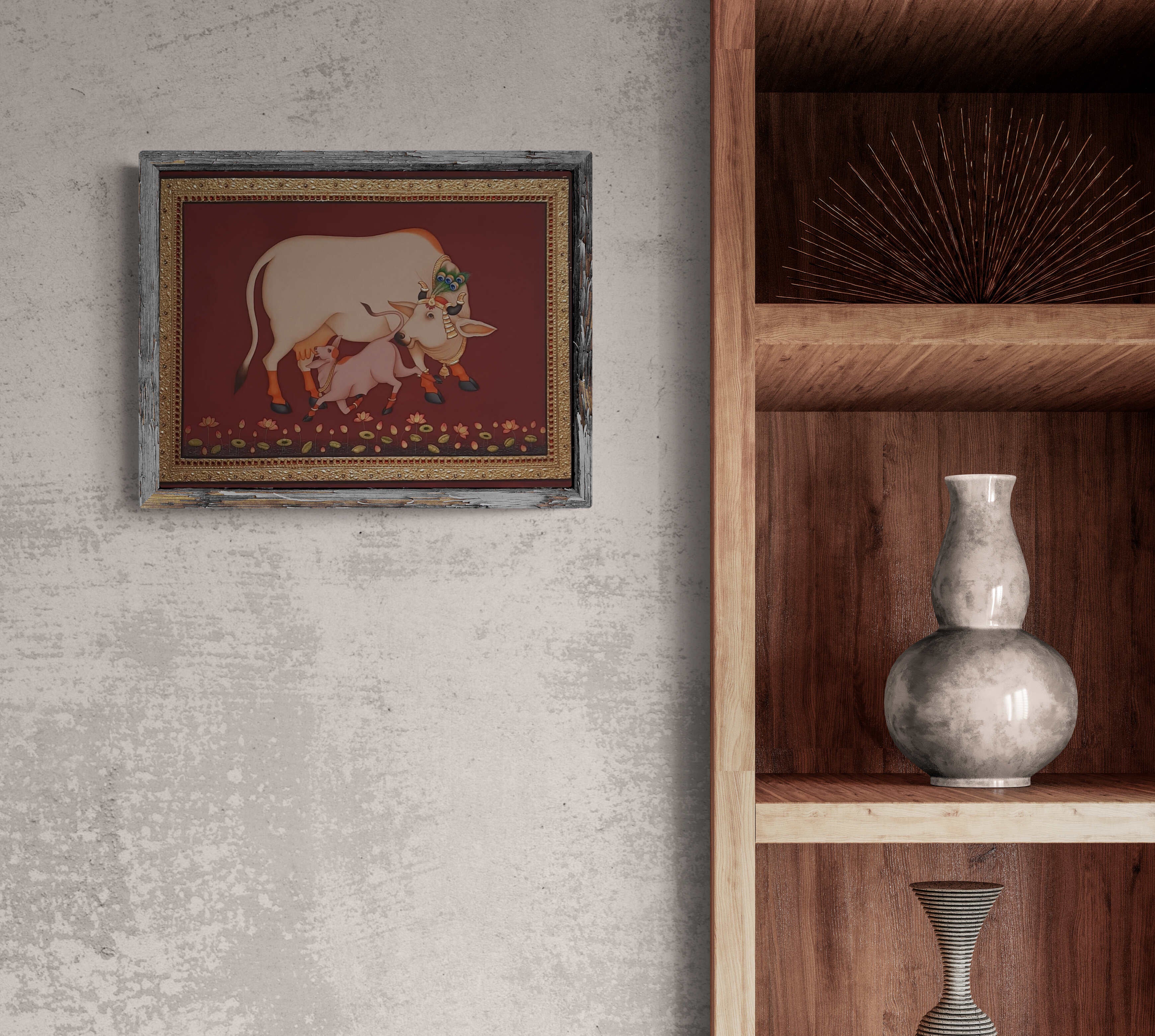 Kamadhenu 'Pichwai' Painting: Guardian of Prosperity