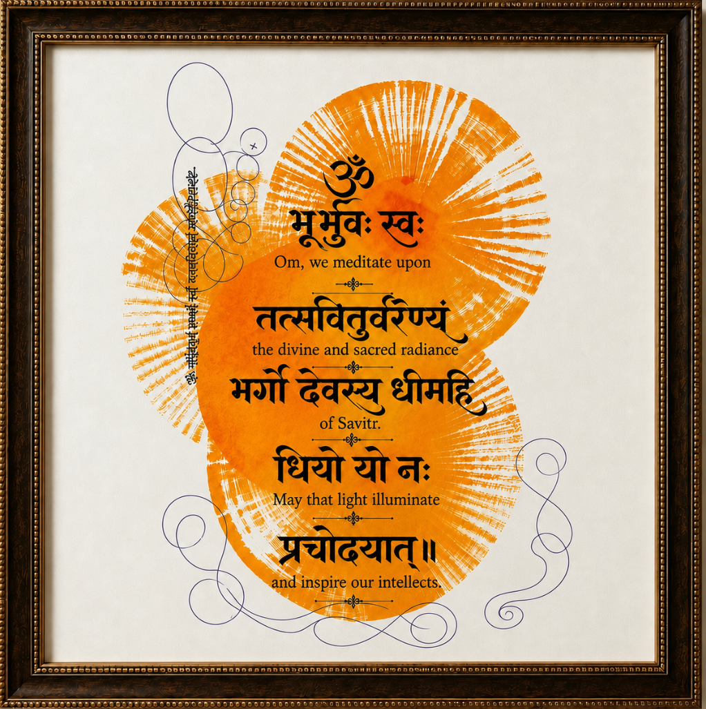 Gayatri Mantra: The Sacred Geometry Print