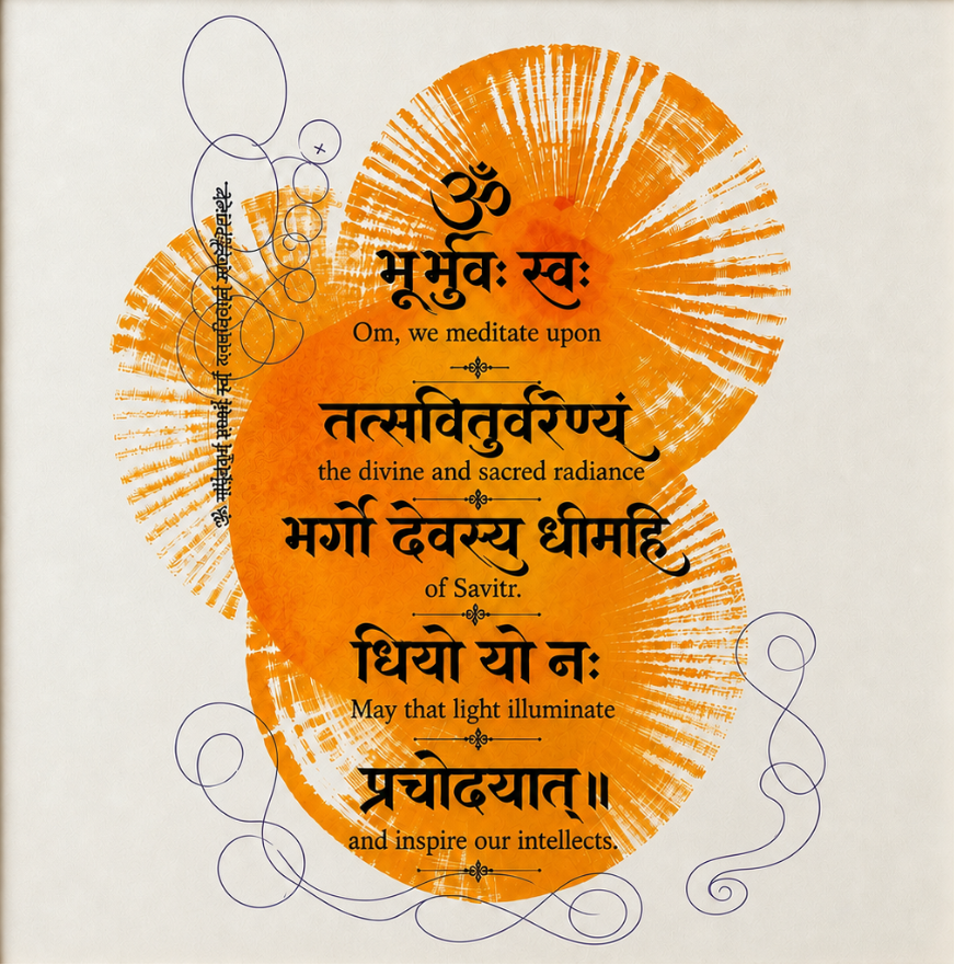 Gayatri Mantra: The Sacred Geometry Print