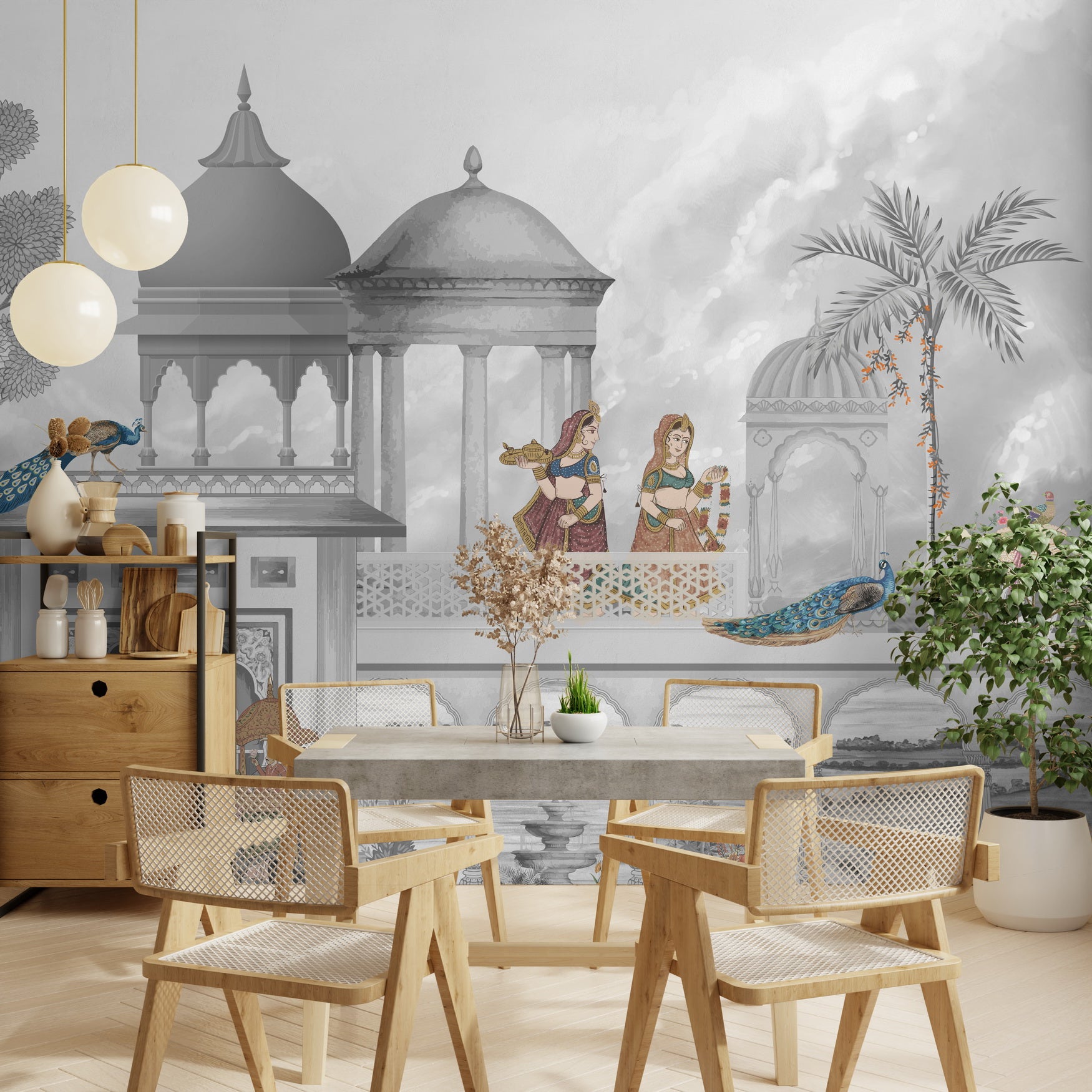 Graceful Balcony: "Shringaar" Wallpaper