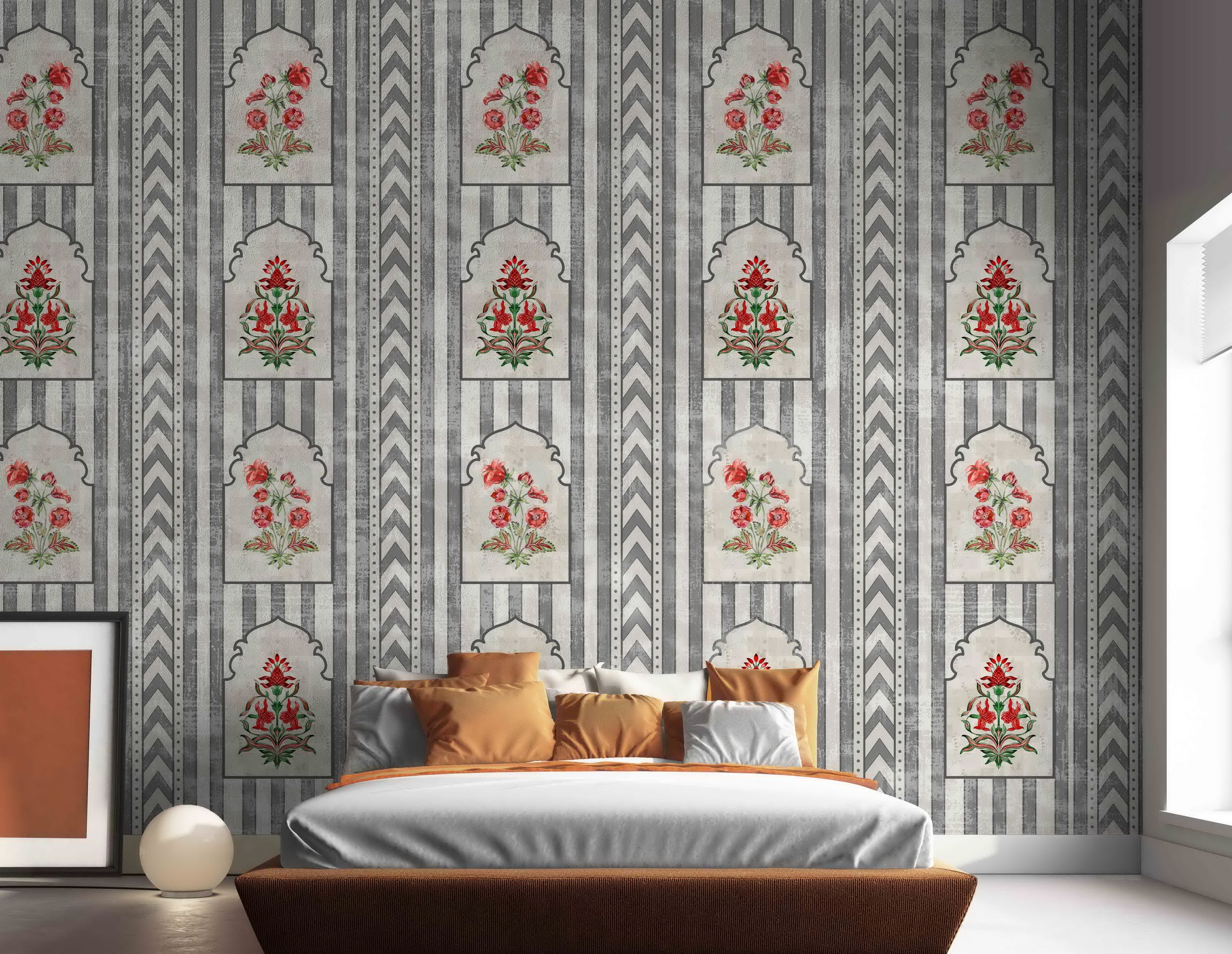 Rose arch themed wall artwork inspired by Gulab Dwaar, blending delicate florals and architectural elegance