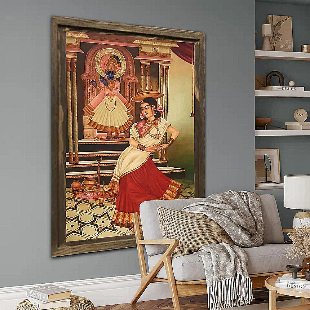 Handmade Lord Krishna Oil Painting