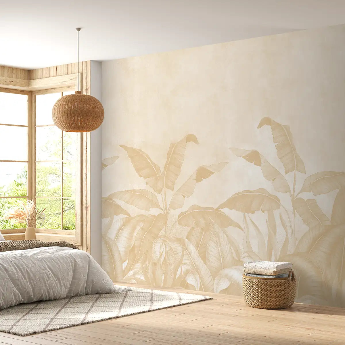 Hidden Groove Misty Eden wallpaper showcasing layered greenery and gentle fog for a serene, immersive interior aesthetic