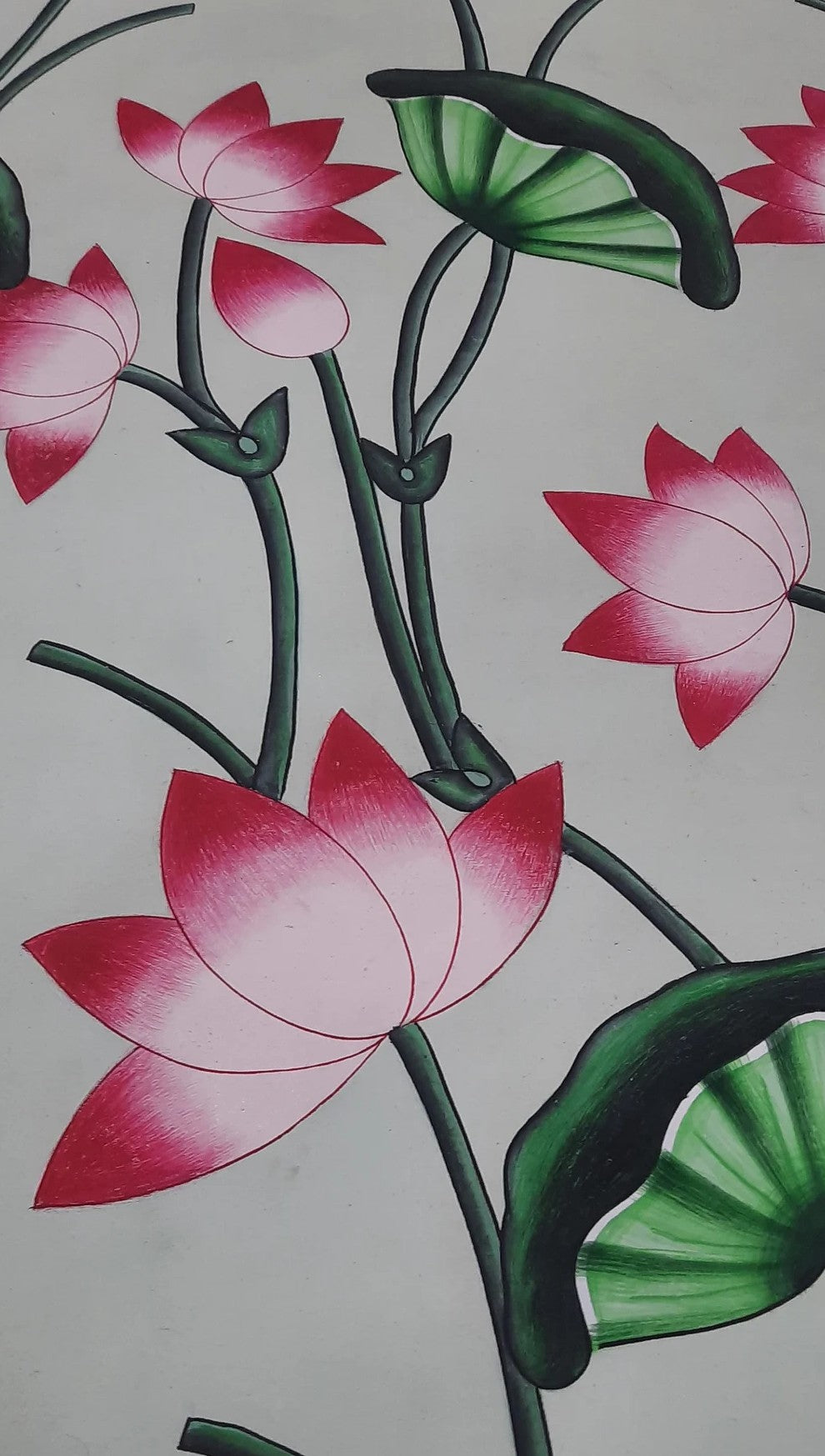 Sacred 'Kamal Talai' Painting: Divine Lotus Pond of Serenity