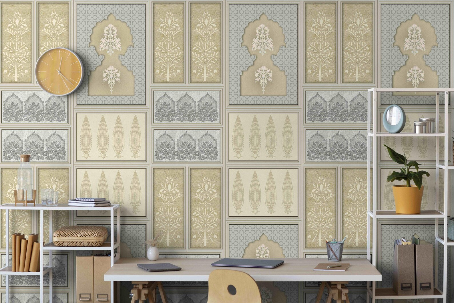 Gilded Echoes: “Virasat” Wallpaper
