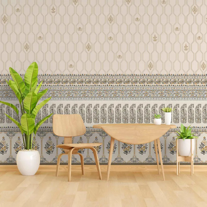Timeless Fusion: "Sunehri Bageecha" Wallpaper