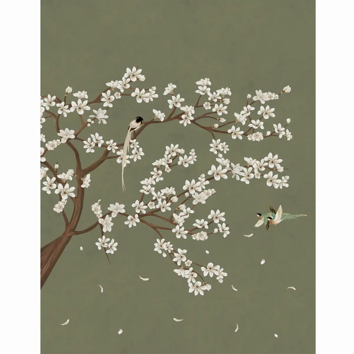 Imperial chinoiserie wallpaper inspired by Saanjh showcasing refined florals and traditional oriental artistry for luxury interiors