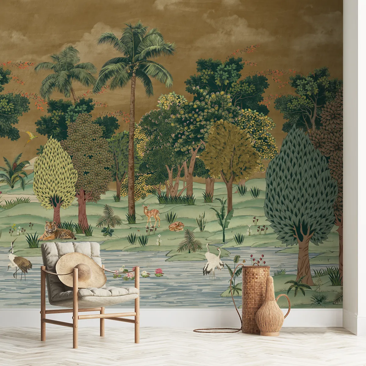 Ran Shringar Wallpaper Depicting Ranthambore Forest - forest wallpaper for living room