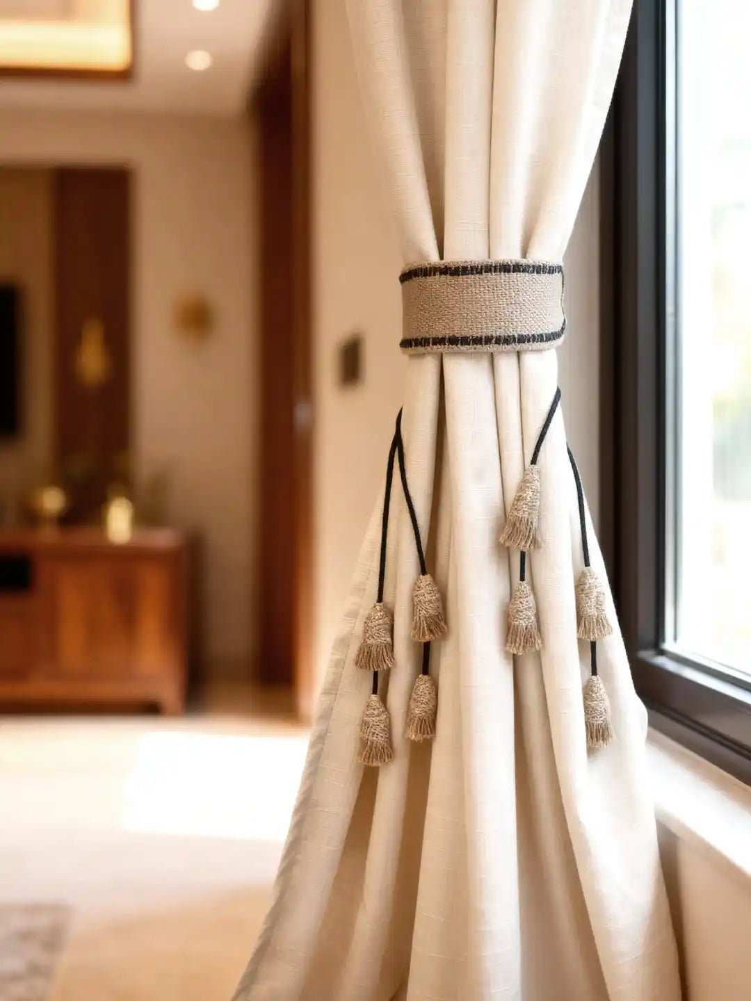Kaya Handcrafted Jute Curtain Tieback