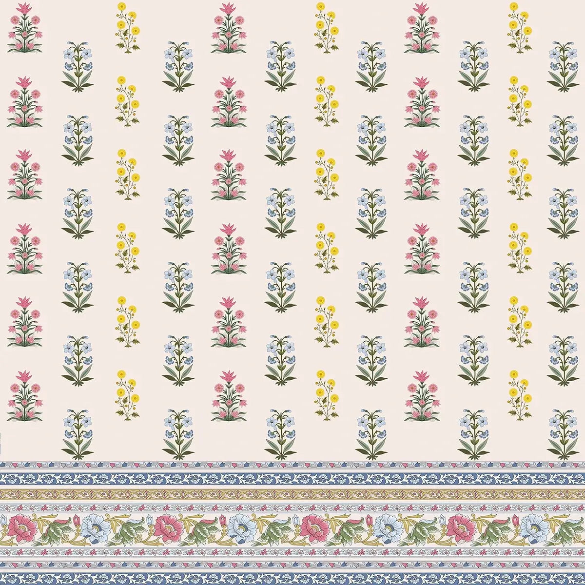 Floral wall design highlighting Kesari Blossom inspired blooms with delicate detailing and a calm, refined aesthetic