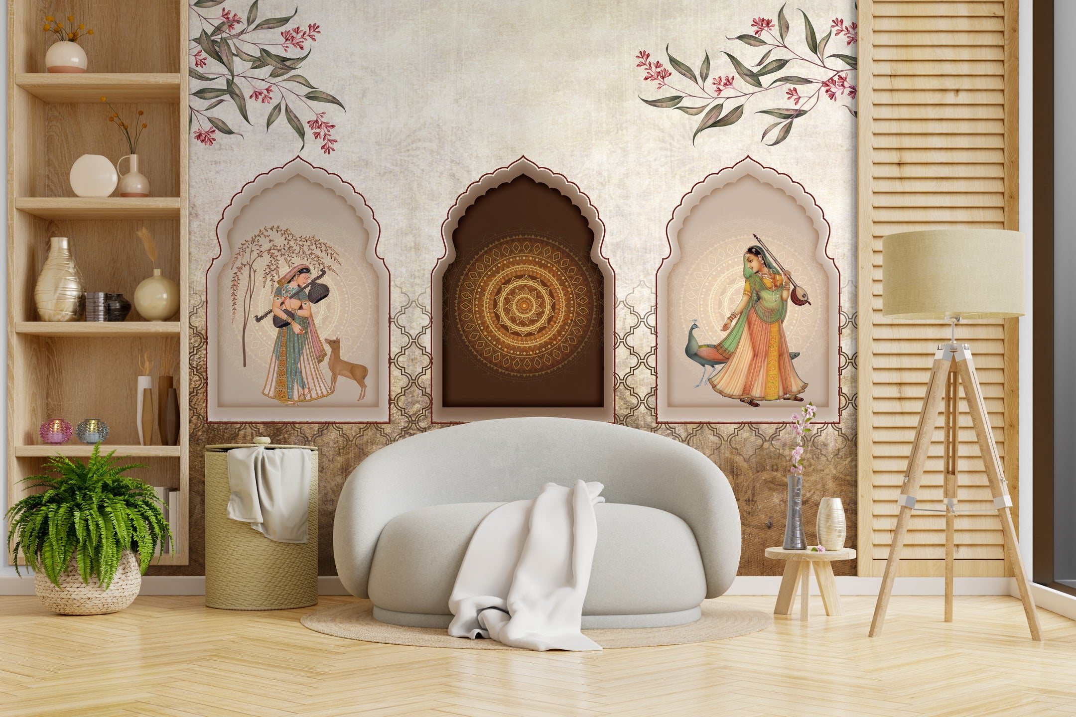 Melodic harmony wallpaper - Customized  beautiful indian traditional wallpaper with dancers
