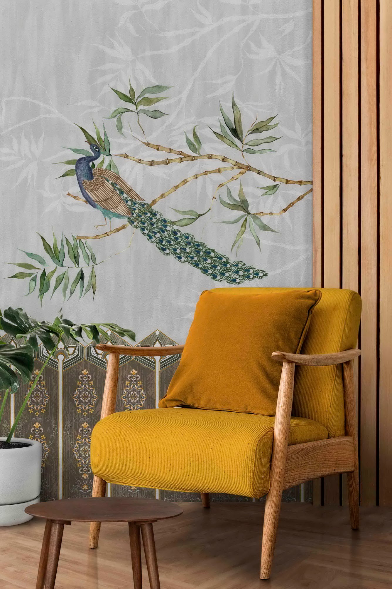 close up of Majestic Perch Peacock wallpaper - Customized indian traditional animal wallpaper