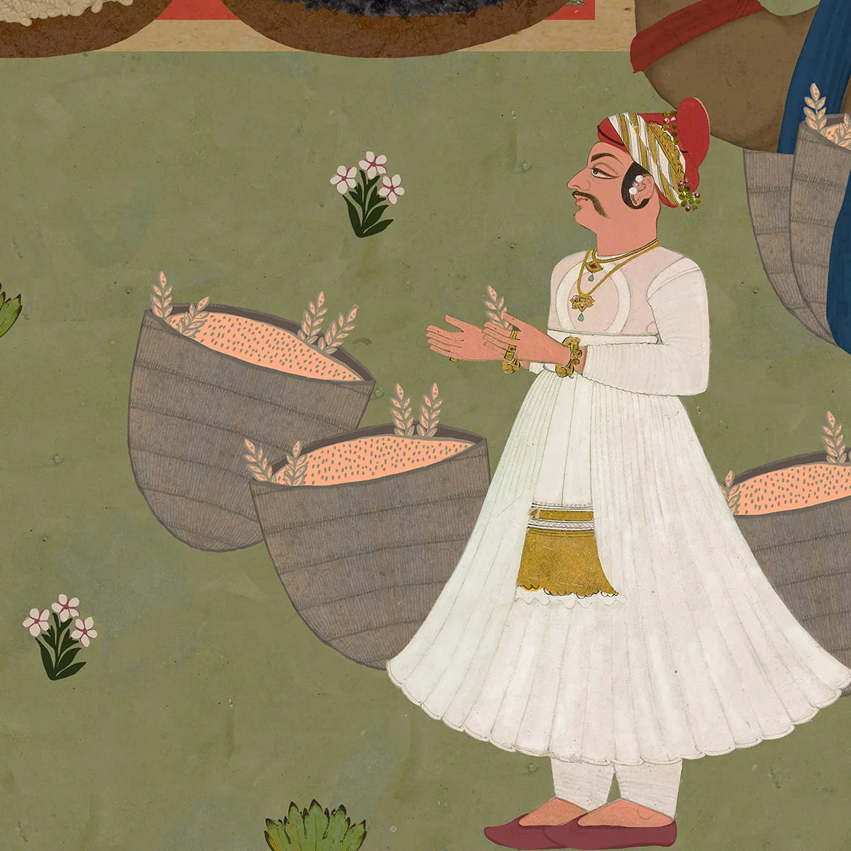 Heritage inspired wall mural highlighting Meena Kala artistry with rich detailing and cultural depth