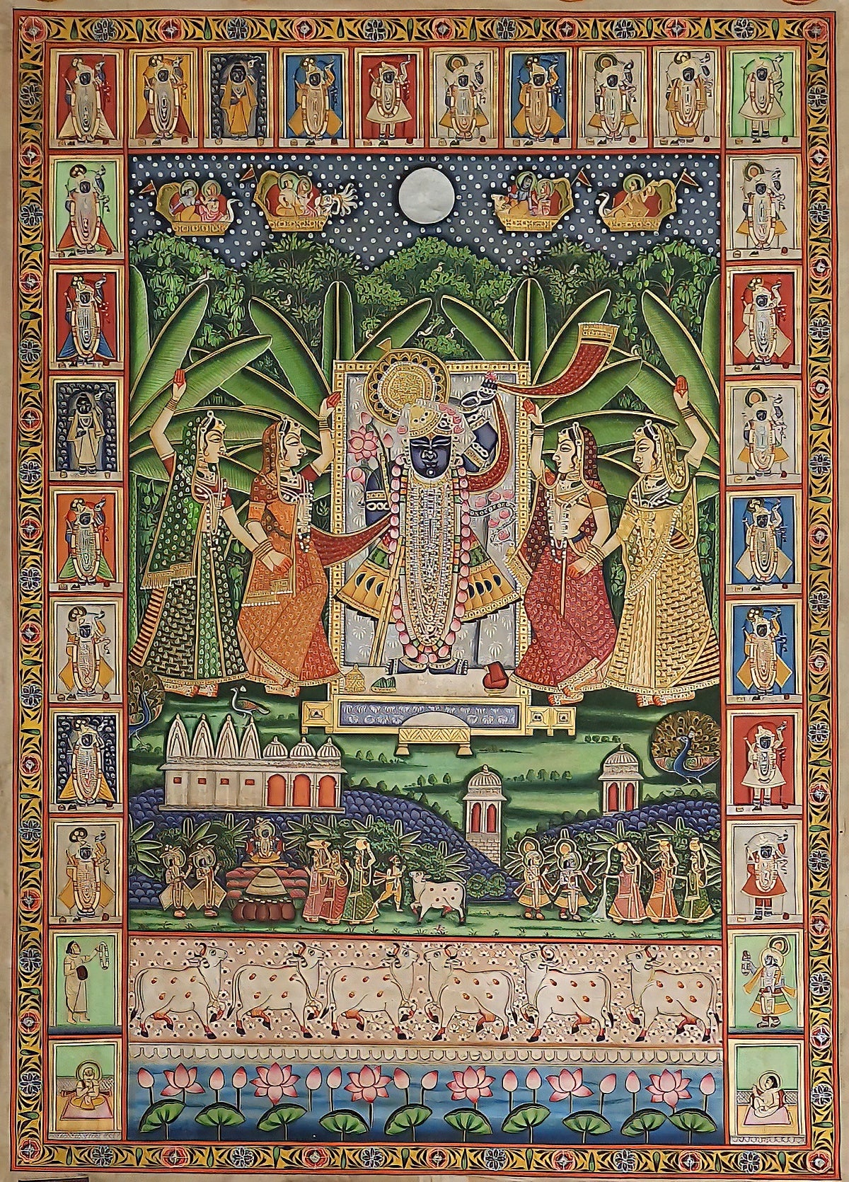 Lord 'Shrinathji' Festival Painting (24k Gold)