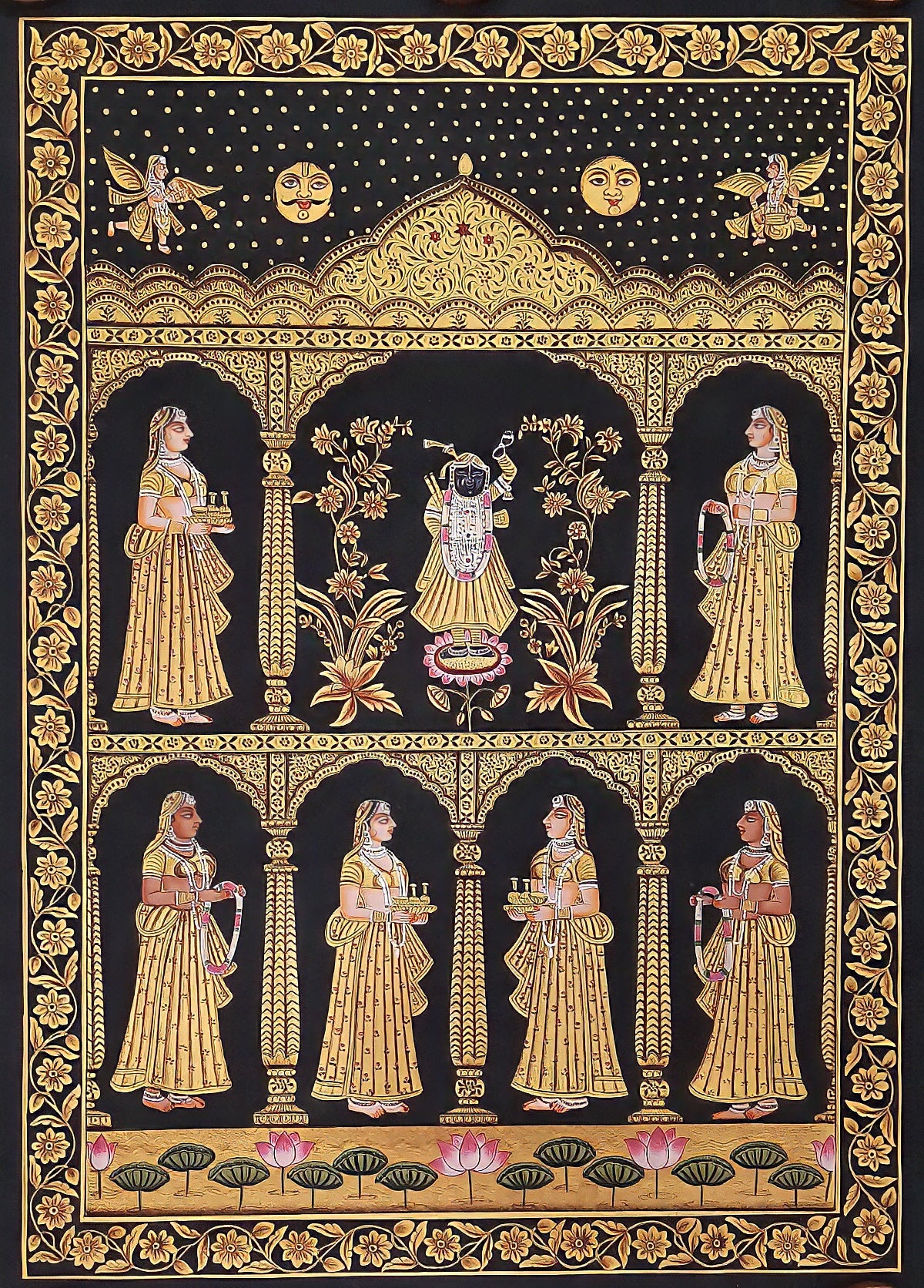Lord 'Shrinathji' Golden 'Pichwai' Painting
