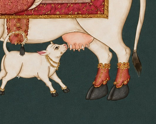 Pichwai - Kamadhenu: The Divine Cow of Abundance