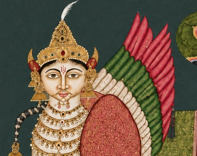 Pichwai - Kamadhenu: The Divine Cow of Abundance