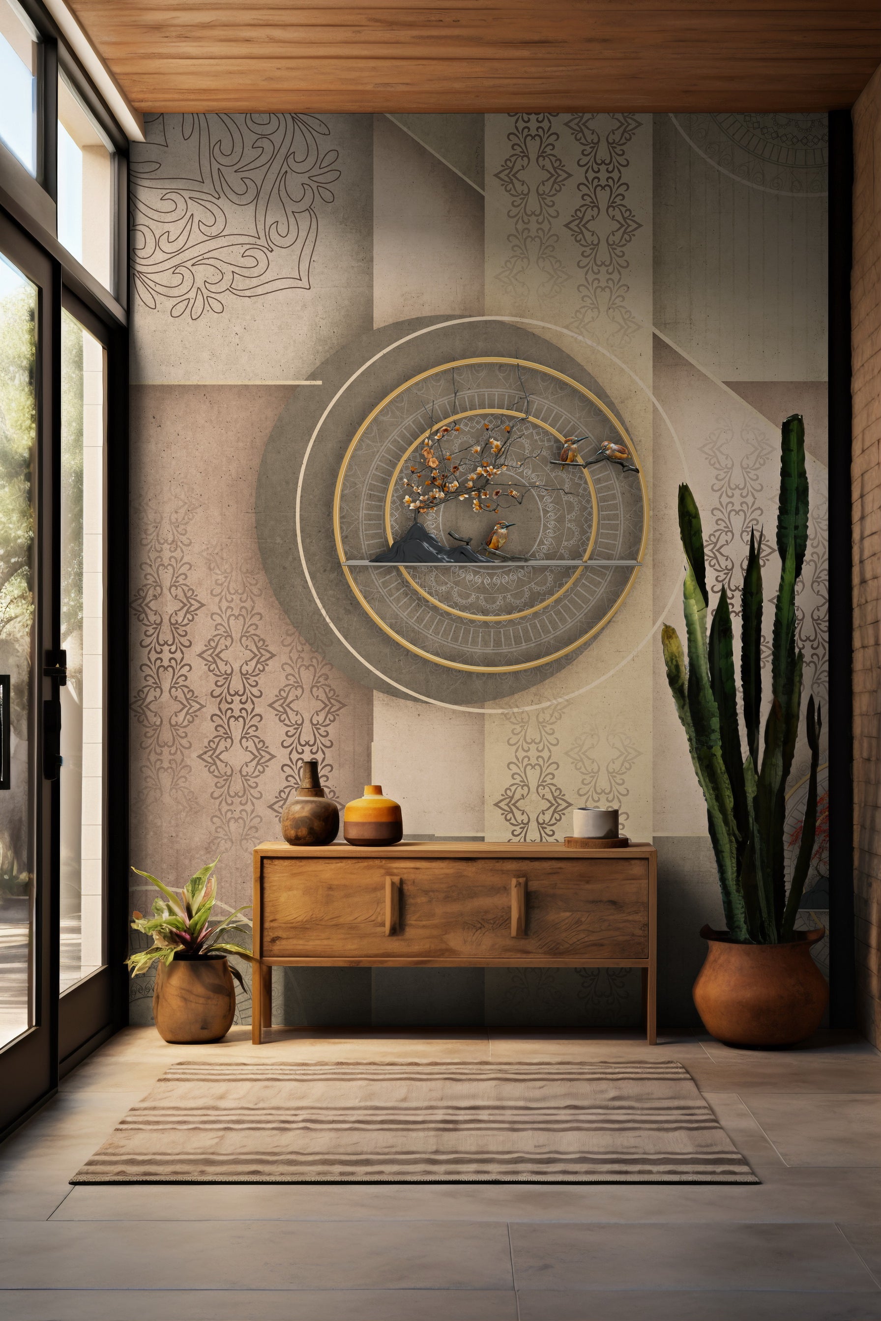 Geometric harmony wallpaper - Customized traditional geometrical wallpaper by Brahm