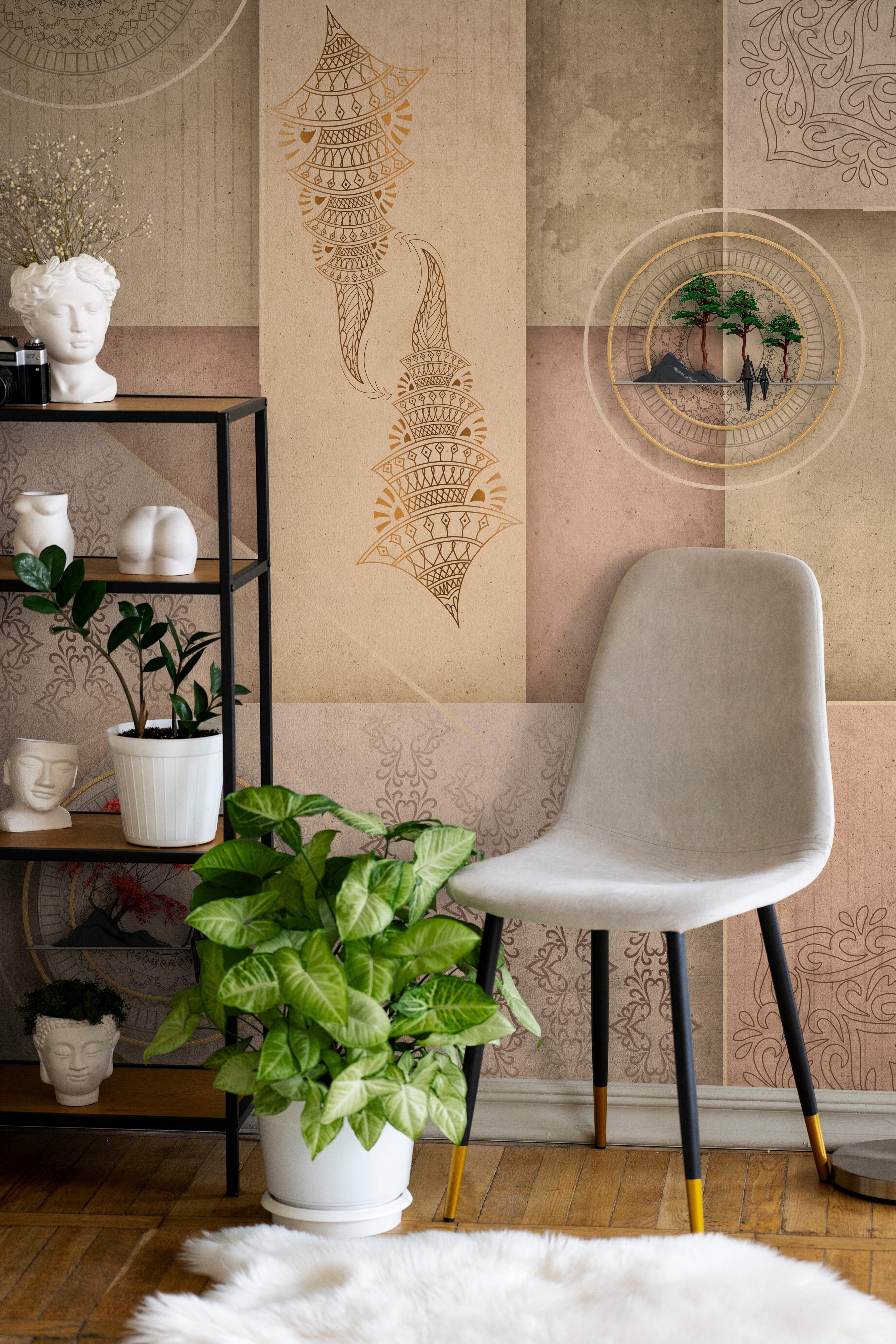 Geometric harmony wallpaper - Customized traditional geometrical wallpaper by Brahm