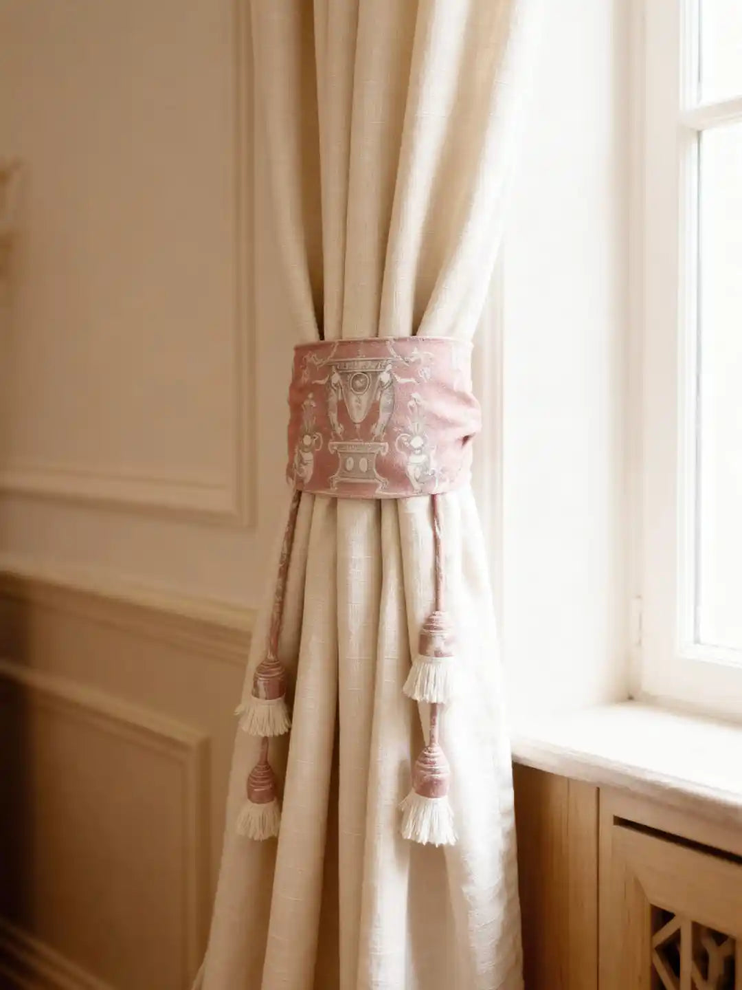 Rosette Royale Handcrafted Crest Embroidered Curtain Tieback