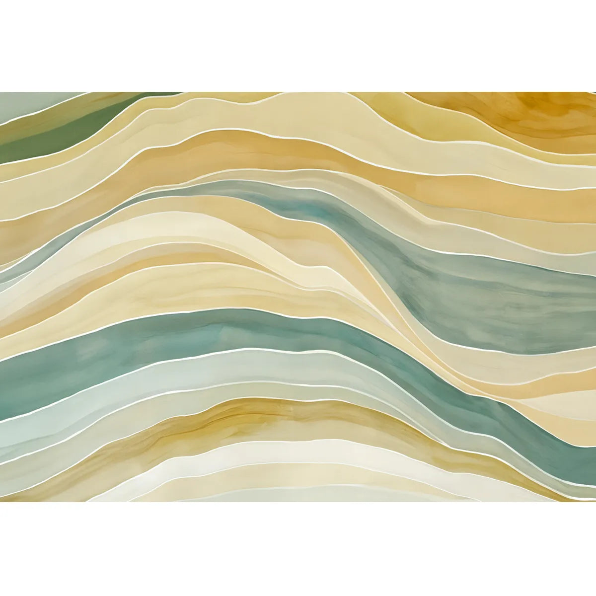 Serene abstract wallpaper with layered watercolor waves and fluid coastal colors, ideal for contemporary, minimalist, and nature-inspired spaces.