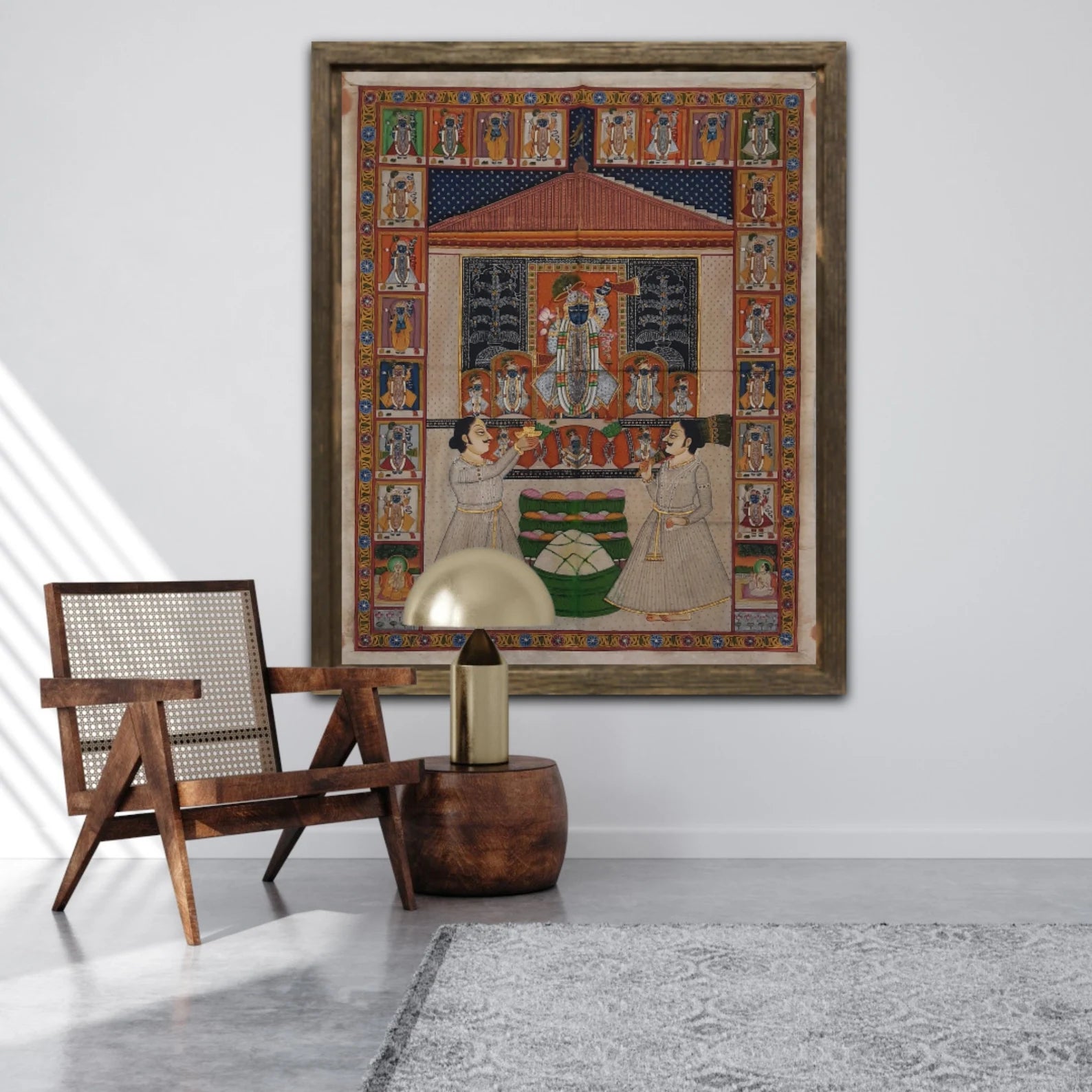 Handcrafted Pichwai artwork of Lord Shrinathji rooted in devotional Indian tradition