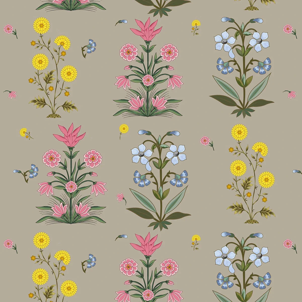 Floral wall design highlighting Smriti inspired blossoms with detailed layering and graceful botanical flow