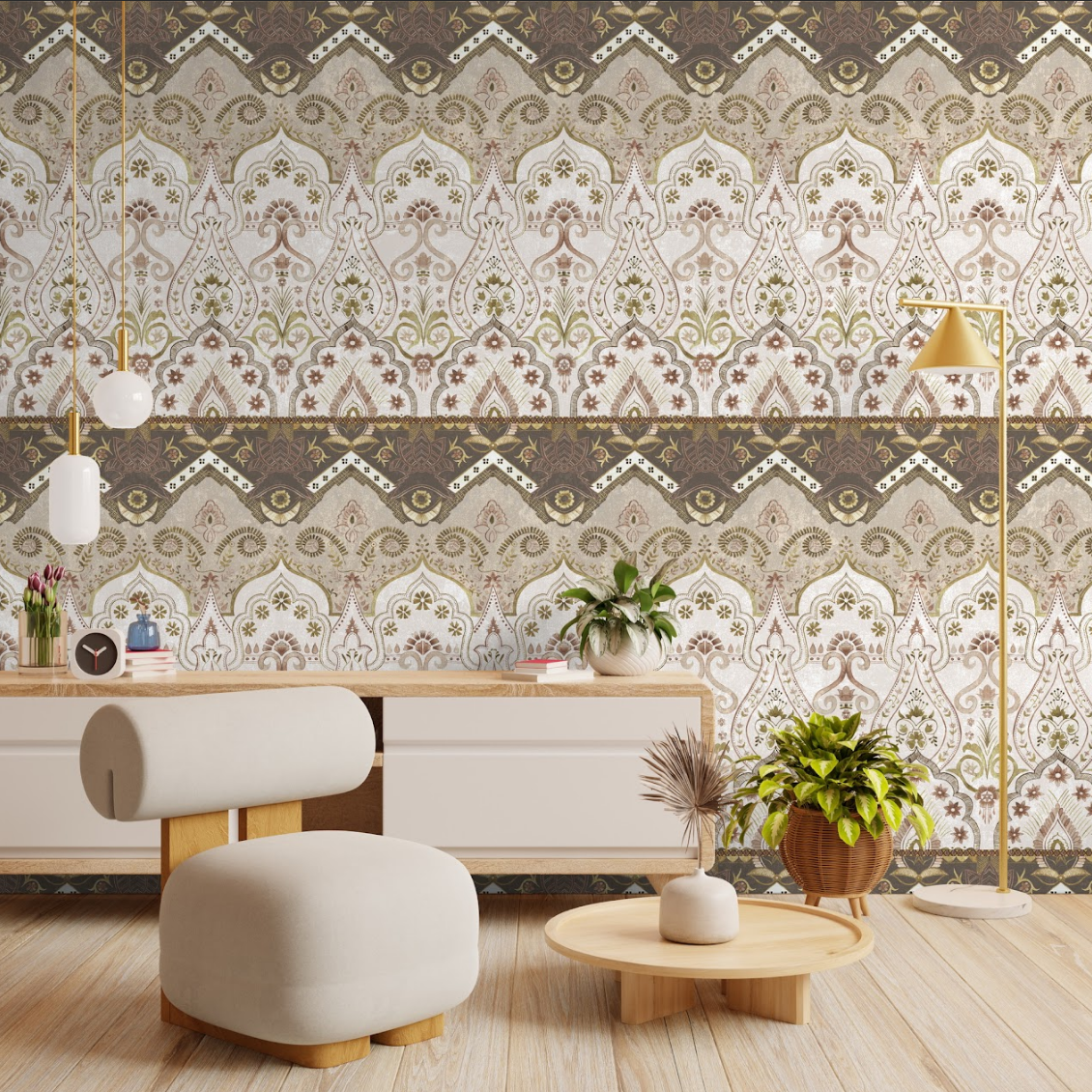 Timeless Motifs Butta wallpaper - Customized traditional motif wallpaper