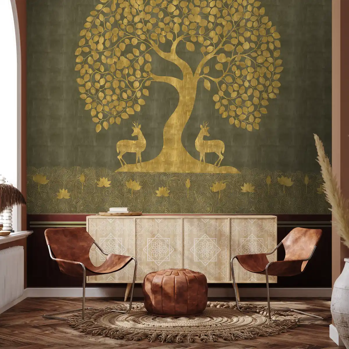 Timeless radiance tree wallpaper featuring a luminous tree design with flowing branches and a calm, elegant natural aesthetic