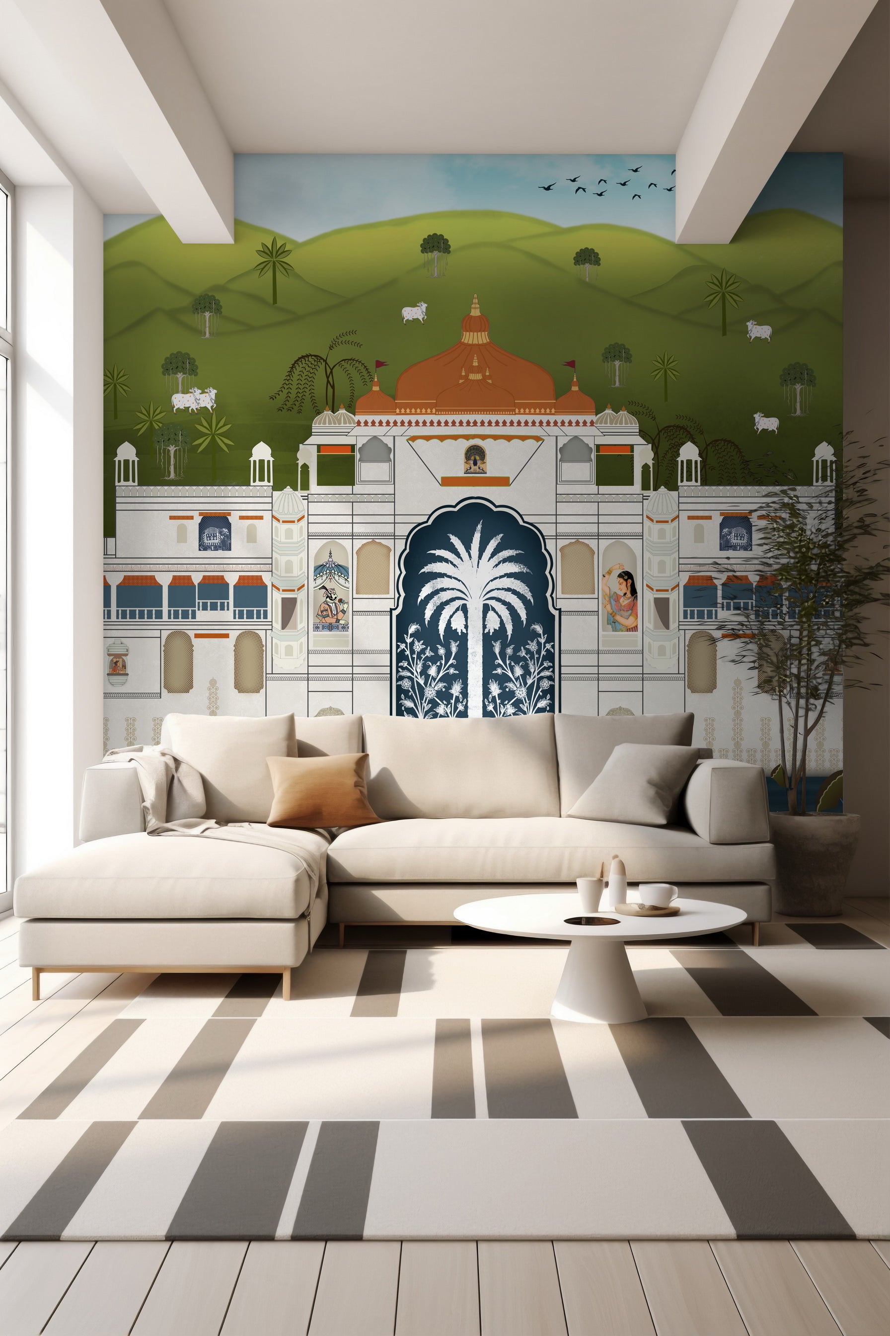 Udyan gardens wallpaper - Customized traditional garden and palace wallpaper by Brahm