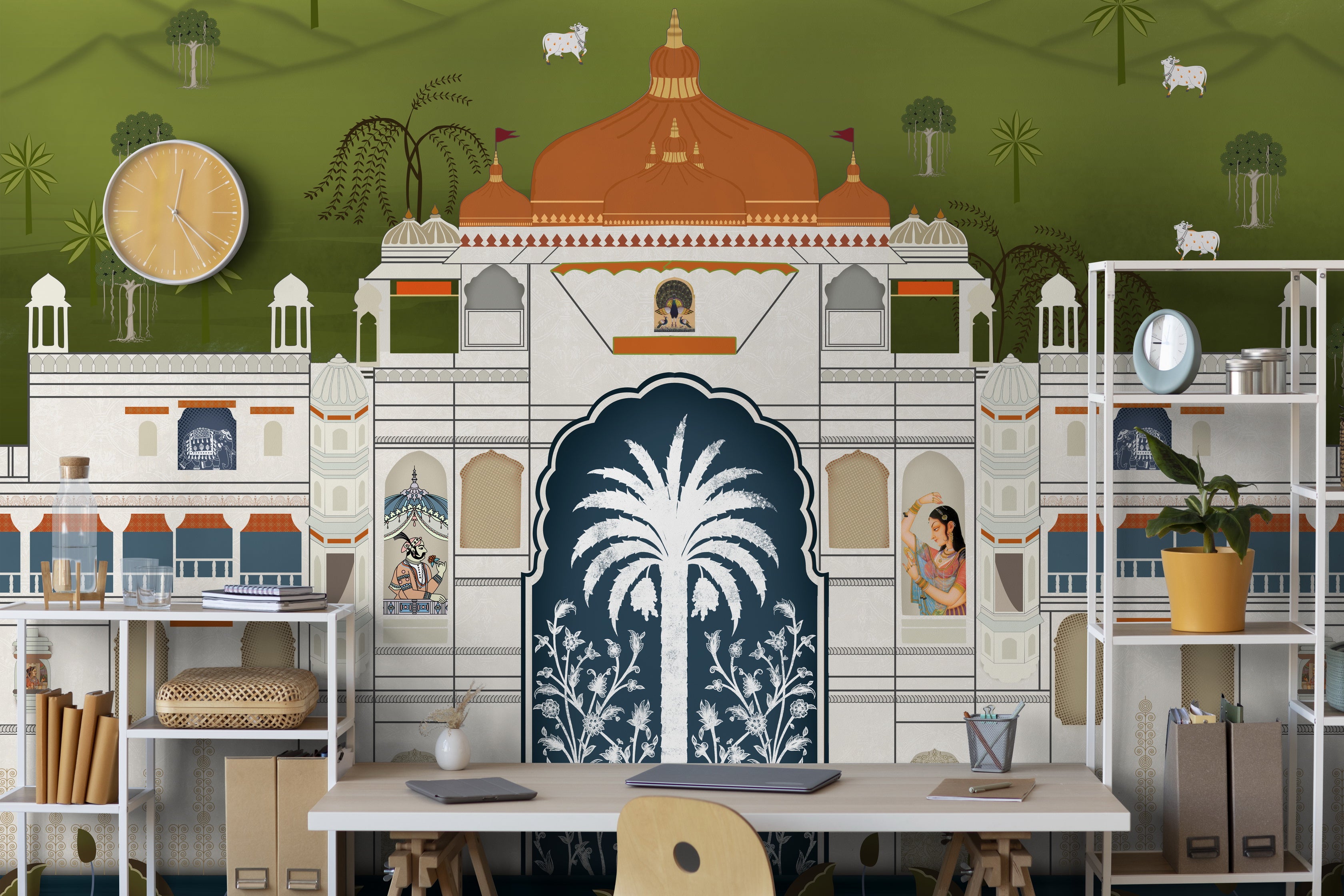 Udyan gardens wallpaper - Customized traditional garden and palace wallpaper by Brahm