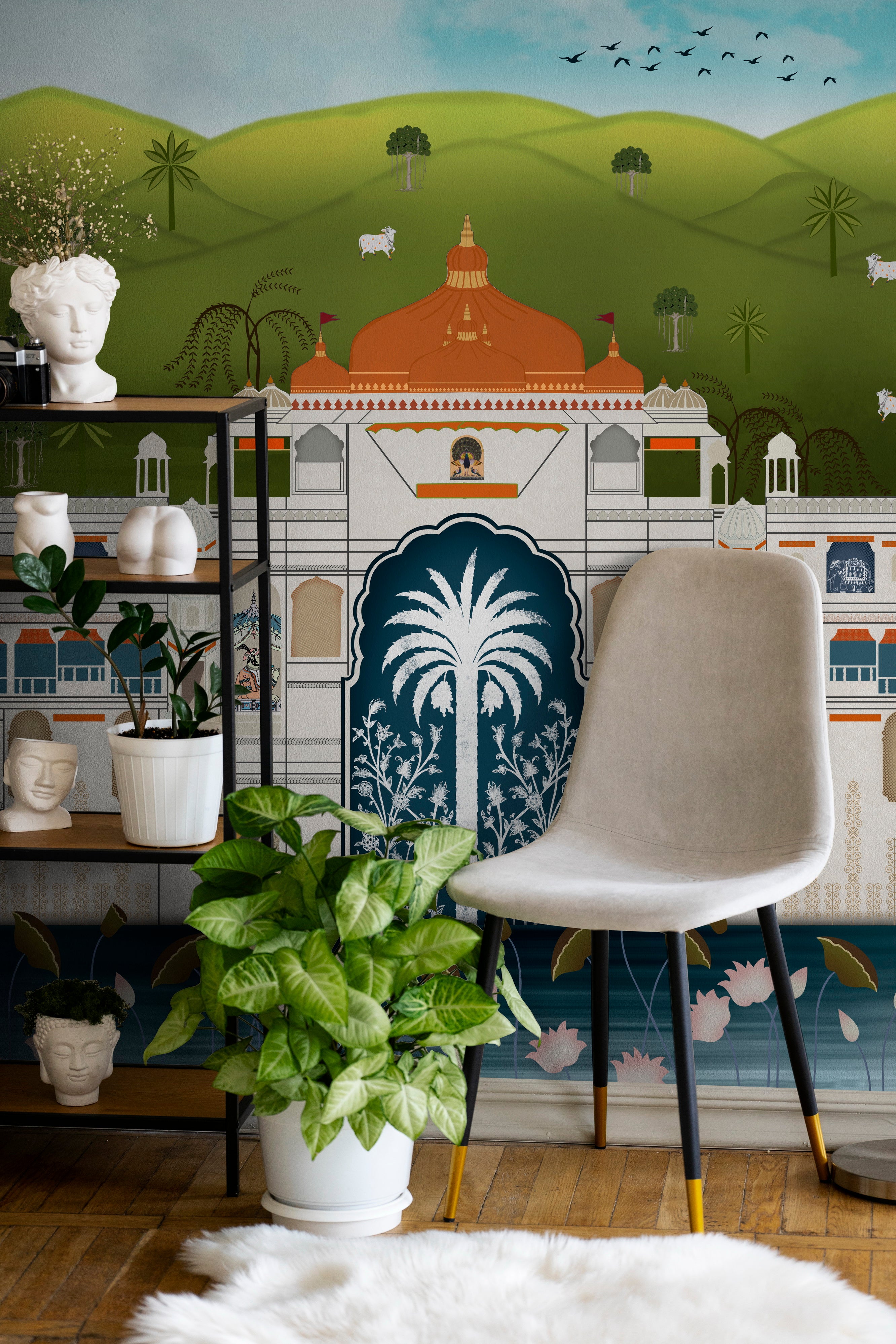 Udyan gardens wallpaper - Customized traditional garden and palace wallpaper by Brahm