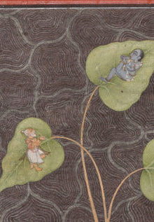 'Markandeya Viewing Krishna in the Cosmic Ocean' Canvas Cloth Print, c.1680