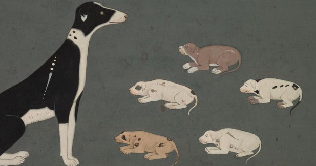 'Dog with Pups' Canvas Cloth Print, c.1780